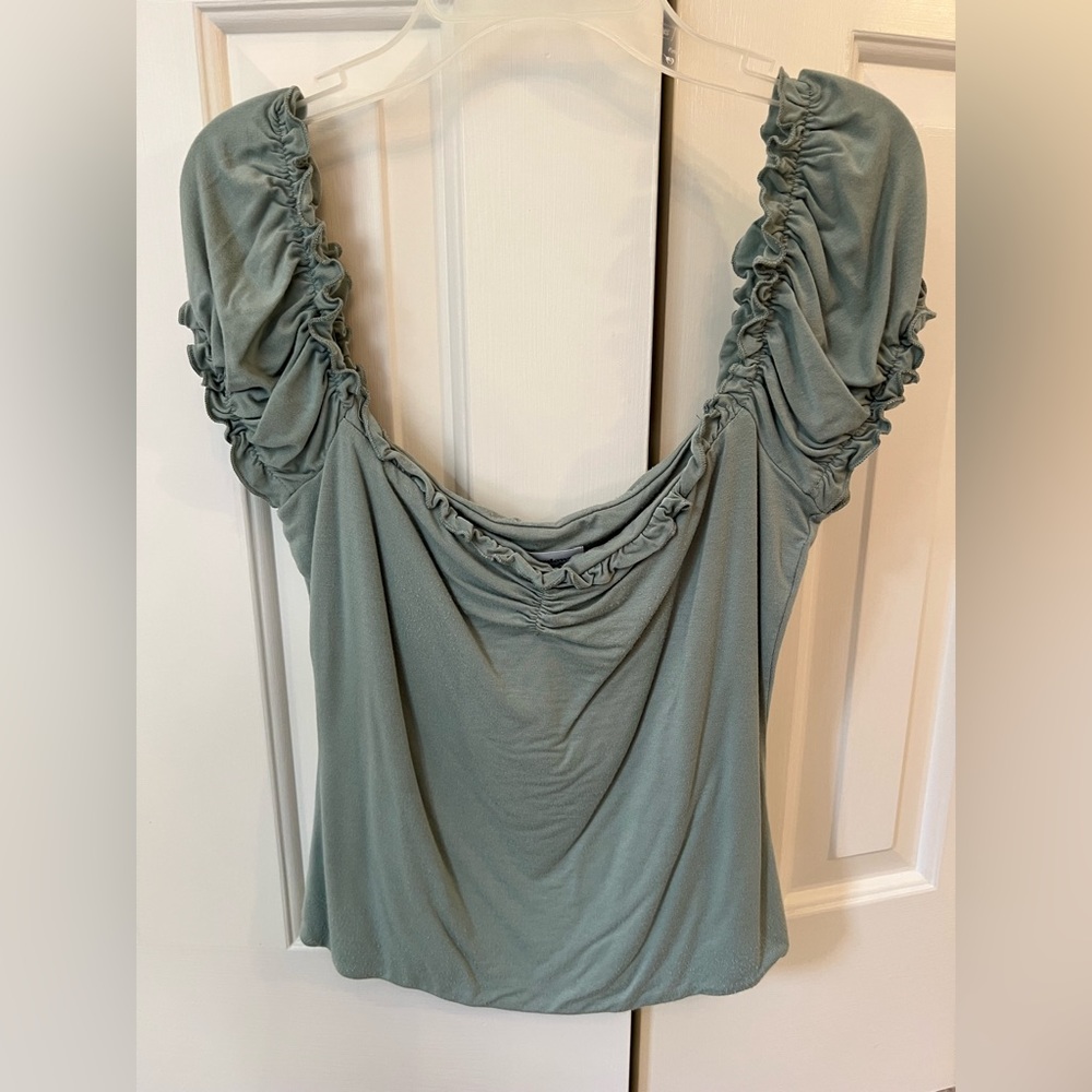 Superdown seafoam green off the shoulder or tank top. Size M.